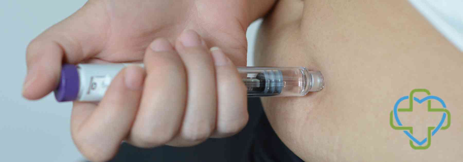 person using weight loss injection