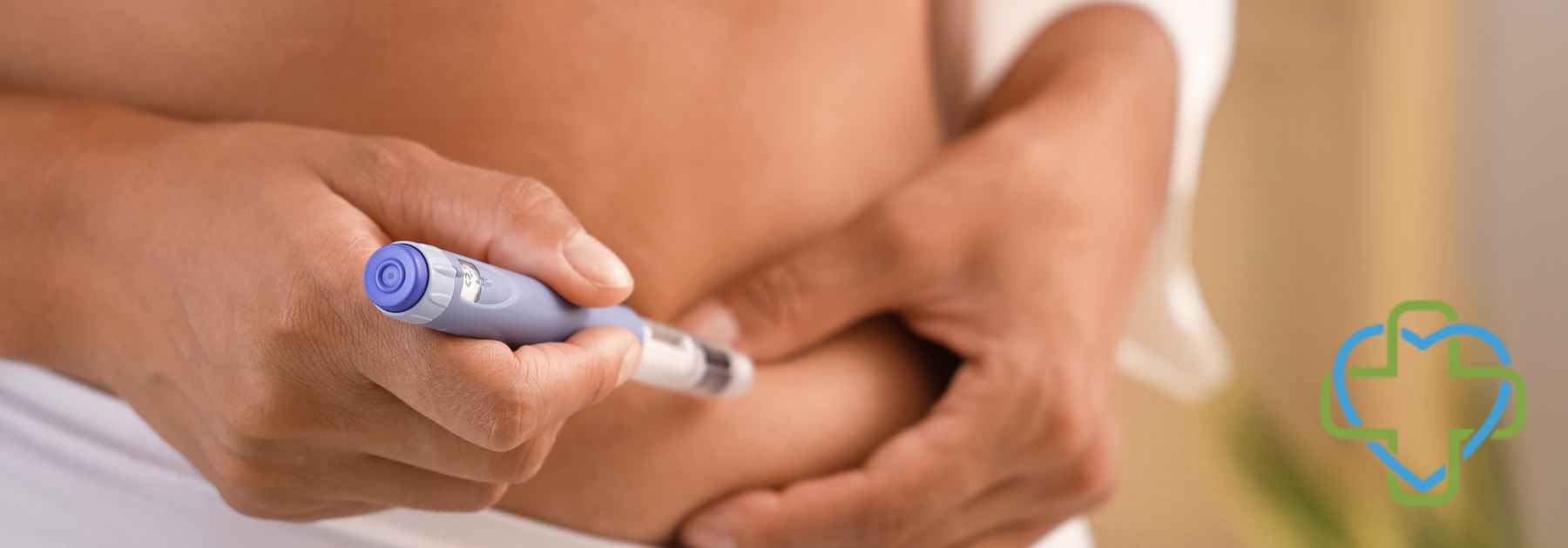 close-up of woman using weight loss injection