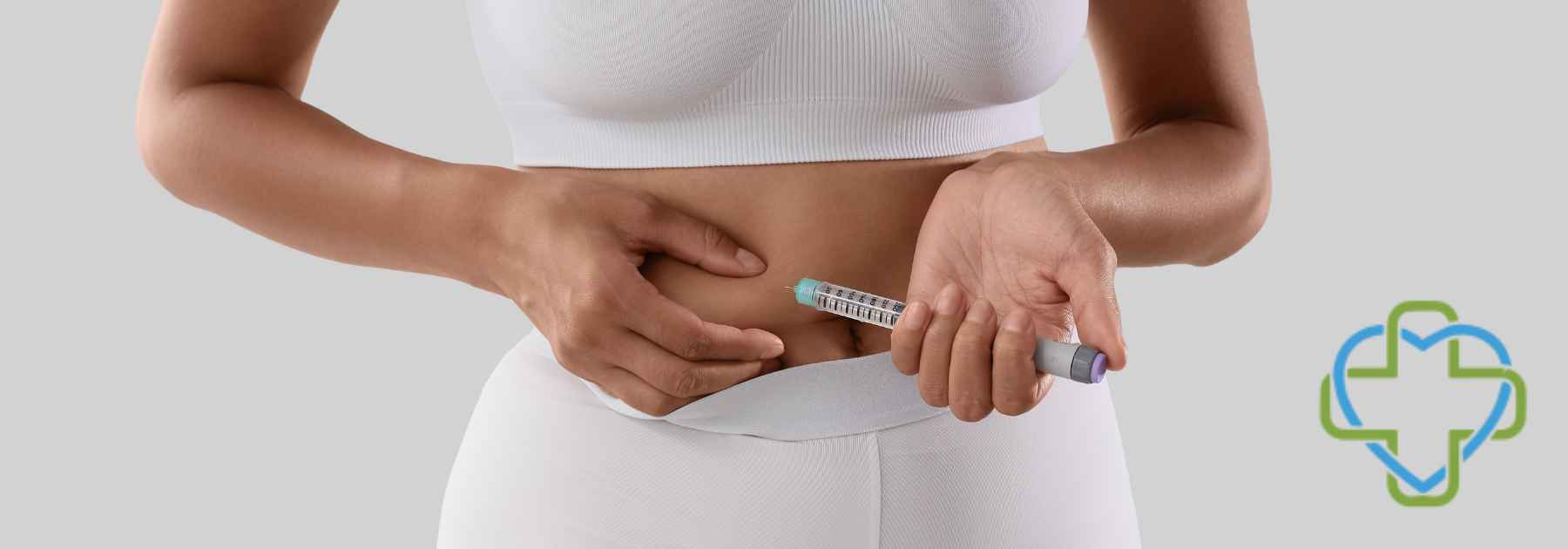 woman wearing white workout gear using weight loss injection